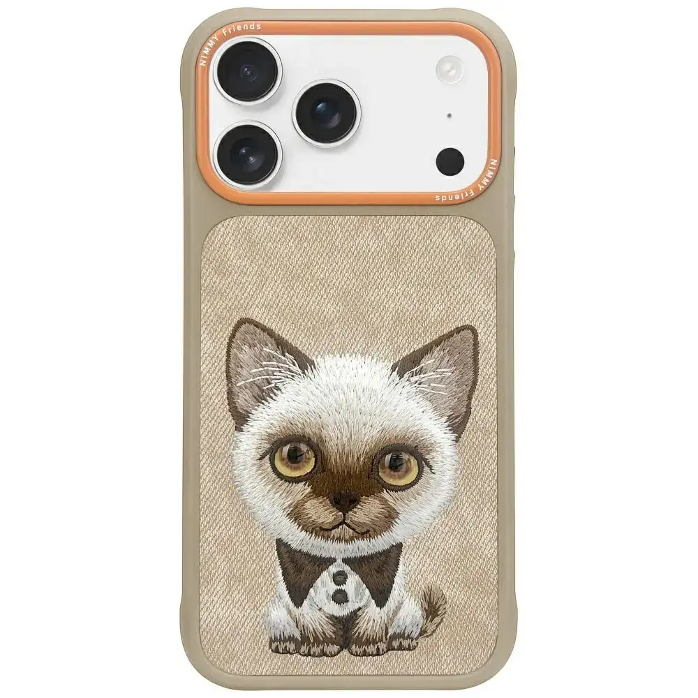 Nimmy Big Eyed Pet 2.0 Cat maciņš telefonam iPhone 17 Pro Max bēšs