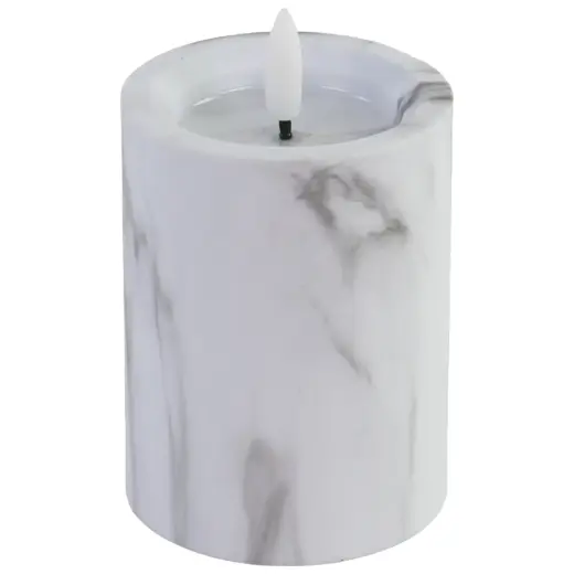 Svece LED 7.5x12cm, marmora efektu