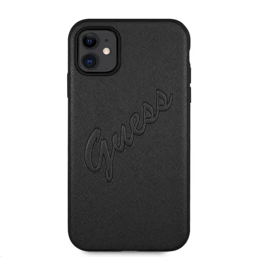 GUHCN61RSAVSBK Guess PU Saffiano Vintage Script Case for iPhone 11 Black