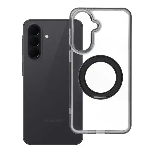 Frame Circle Stand telefono dėklas su stovu ir MagSafe palaikymu Samsung Galaxy A37 (A376) juodas