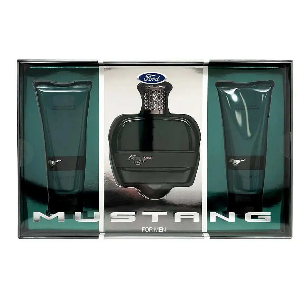 Set Ford: Mustang Green, Eau De Toilette, For Men, 100 ml + Mustang Green, Hydrating, After-Shave Balm, 100 ml + Mustang Green, Hydrating, Shower Gel, All Skin Types, 100 ml