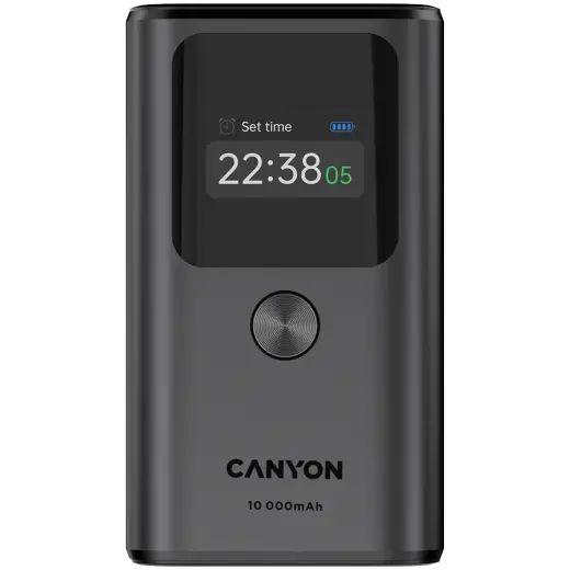 CANYON power bank OnPower 130 TFT 10000 mAh PD30W Dark Grey