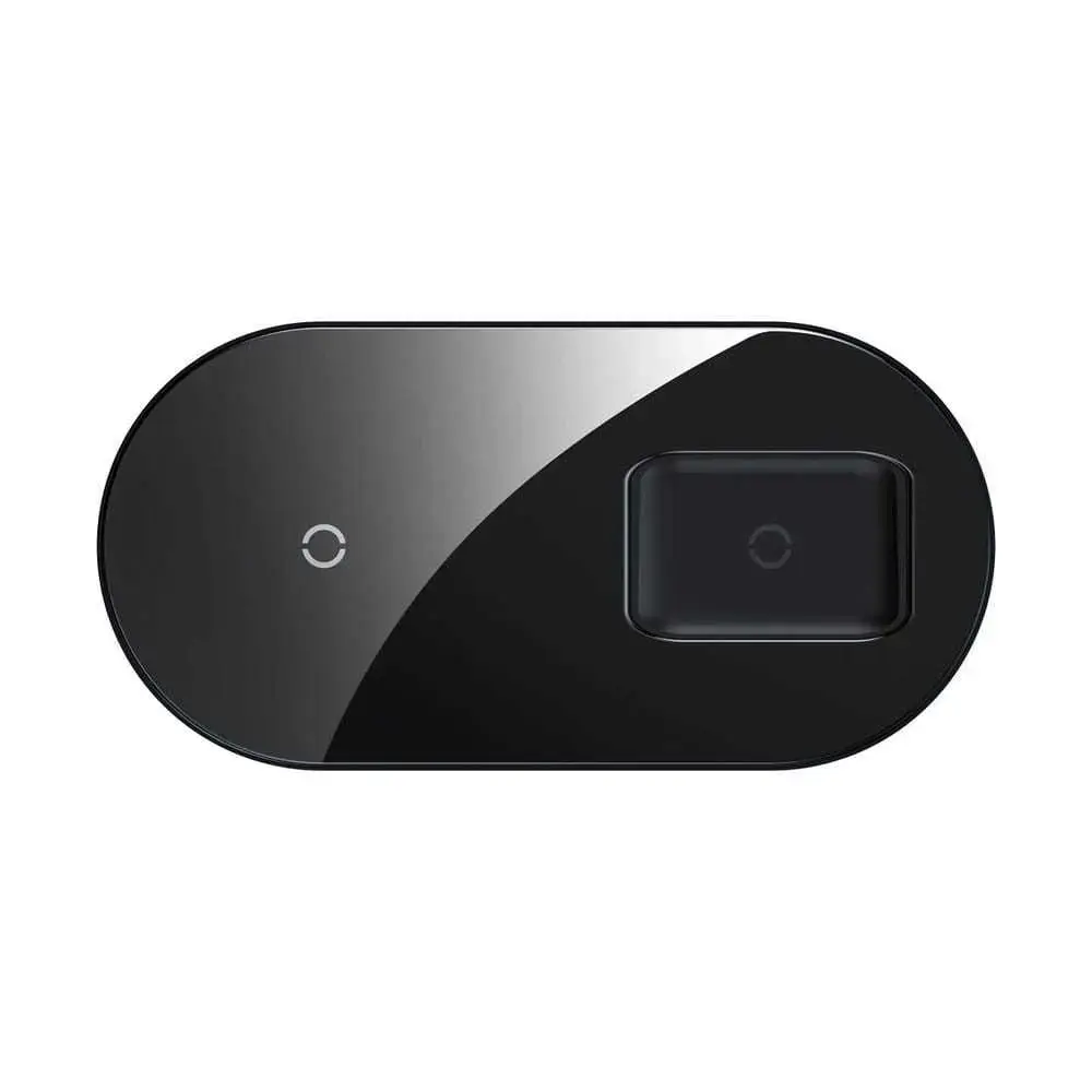 Baseus Simple Pro 2in1 Wireless Charger Qi Charger for Smartphones and AirPods 15W black (WXJK-C01)