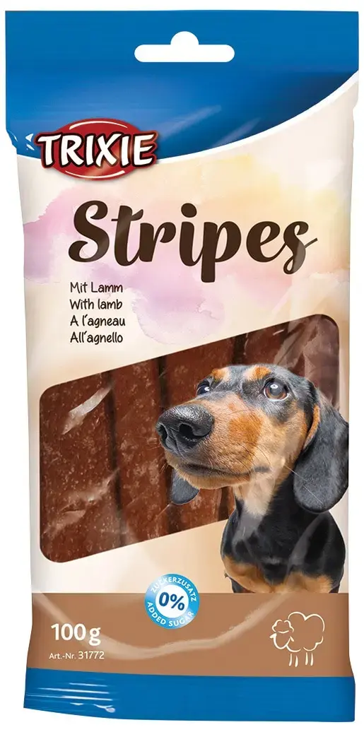 Gardums suņiem - Trixie Stripes with Lamb, 10 gab., 100 g.