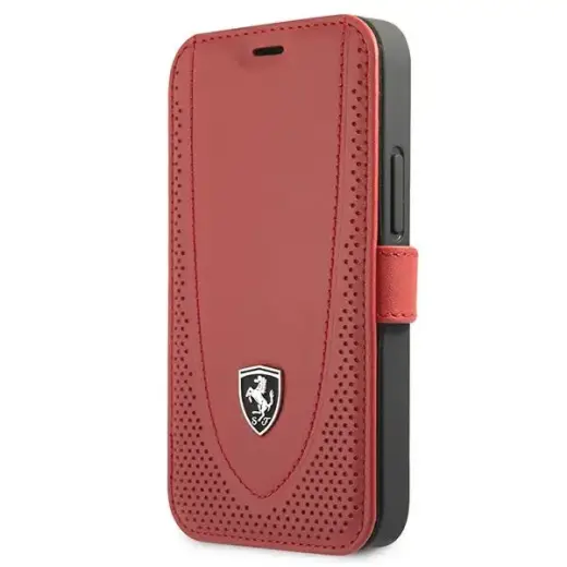 Ferrari FEOGOFLBKP12SRE iPhone 12 mini 5,4" czerwony|red book Off Track Perforated