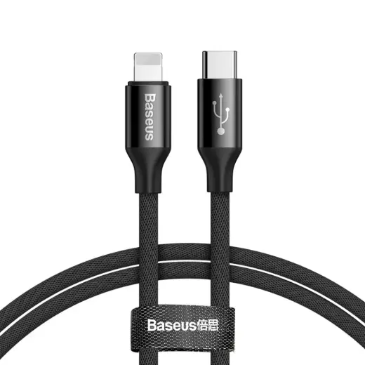 Baseus Yiven CATLYW-C01 USB-C -> Lightning datu un uzlādes vads 18W | PD 2.0 | 100 cm melns