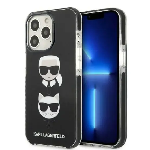 Karl Lagerfeld KLHCP13XTPE2TK iPhone 13 Pro Max 6,7" hardcase czarny|black Karl&Choupette Head