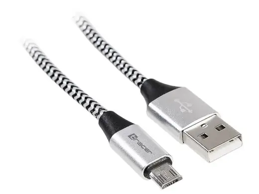 Cable USB 2.0 AM-micro 1m black-silver