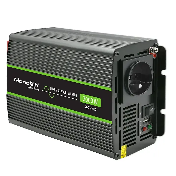 Qoltec Pure Sine Wave Inverter Monolith | 1000W | 2000W | 12V to 230V