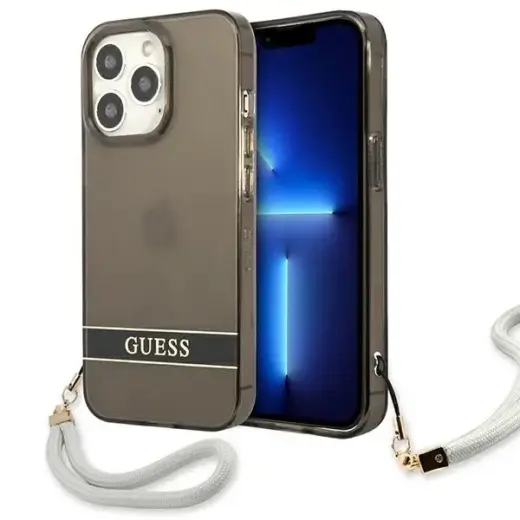 Guess GUHCP13LHTSGSK iPhone 13 Pro | 13 6,1" czarny|black hardcase Translucent Stap