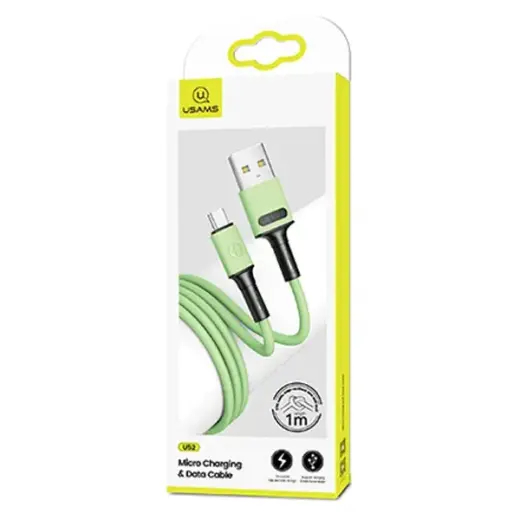 USAMS SJ435USB02 data transfer and charging cable | USB-A to Micro USB | 10W | 1m | green