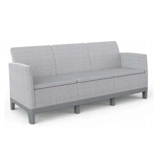 Dārza dīvāns divvietīgs Scandi Form 3 Seater Sofa gaiši pelēks/tumša tērauda pelēks
