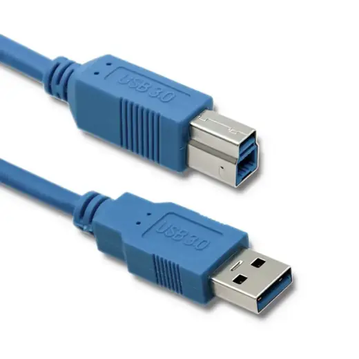 Qoltec USB kabelis USB-A - USB-B 1 m mėlynas USB kabelis