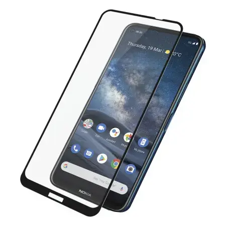 Fusion Full Glue 5D Tempered Glass aizsargstikls pilnam ekrānam Nokia 8.3 melns