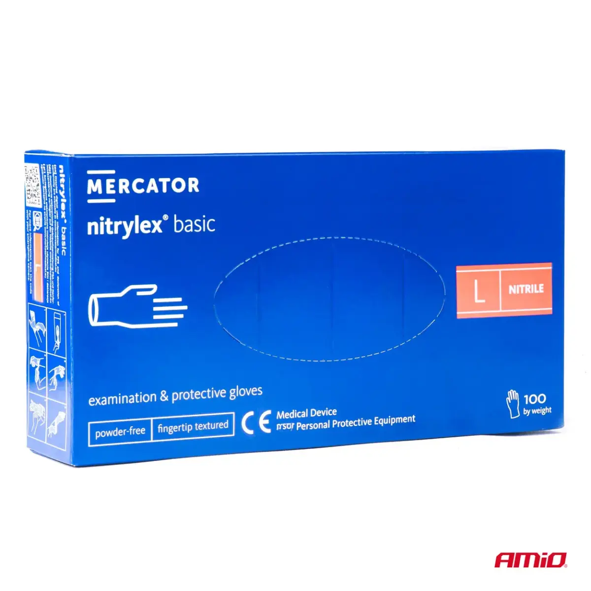 Nitrile protective gloves Nitrylex Basic size L 100 pcs