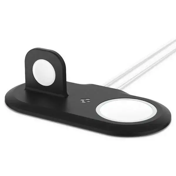 SPIGEN MAGFIT DUO APPLE MAGSAFE & APPLE WATCH CHARGER STAND BLACK