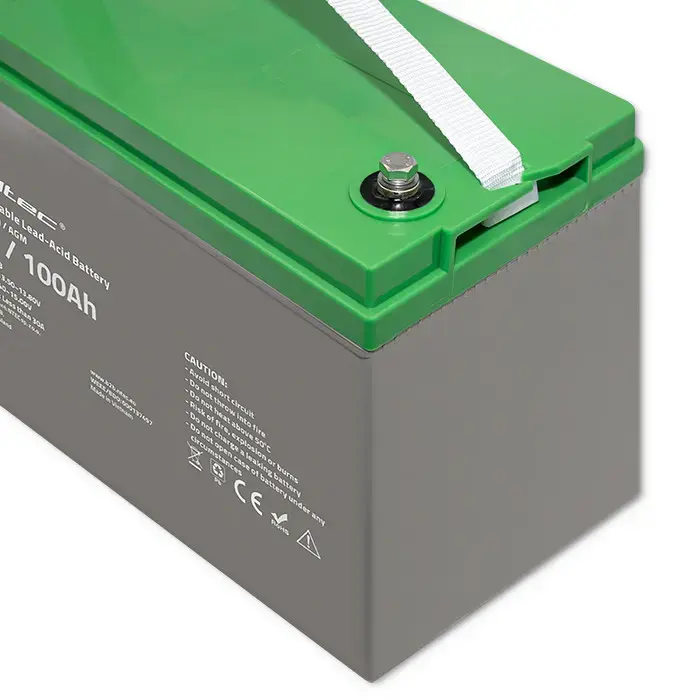 Qoltec AGM battery | 12V | 100Ah | 28.1kg | Maintenance-free | Strong | LongLife | for UPS, RV, boat, heater