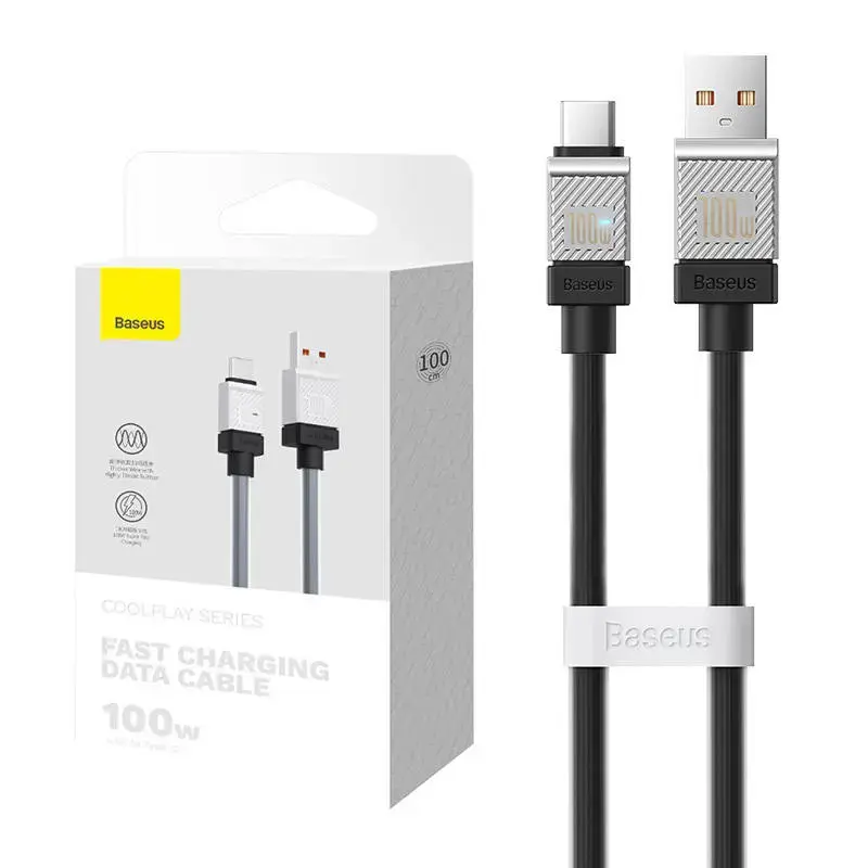 Baseus CoolPlay data transfer and charging cable | USB-A to USB-C | 100W | 1m | black