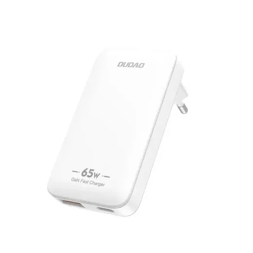Dudao A65Q travel charger | 65W | GaN, PD | USB-A, USB-C | white