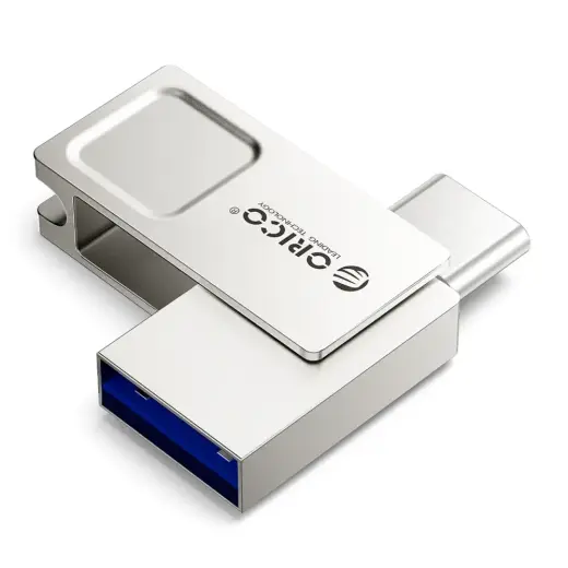 Orico U301 64GB USB-A USB-C USB 3.2 Gen 1 Pendrive - Silver