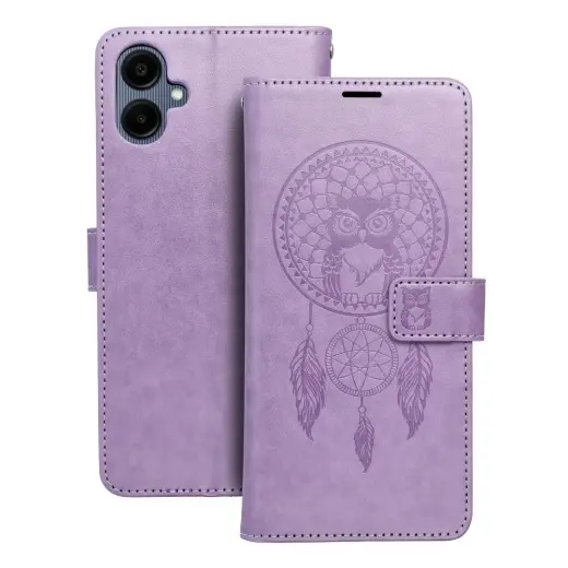 MEZZO dreamcatcher knyginio tipo telefono dėklas Samsung Galaxy A06 4G (A065) violetinis