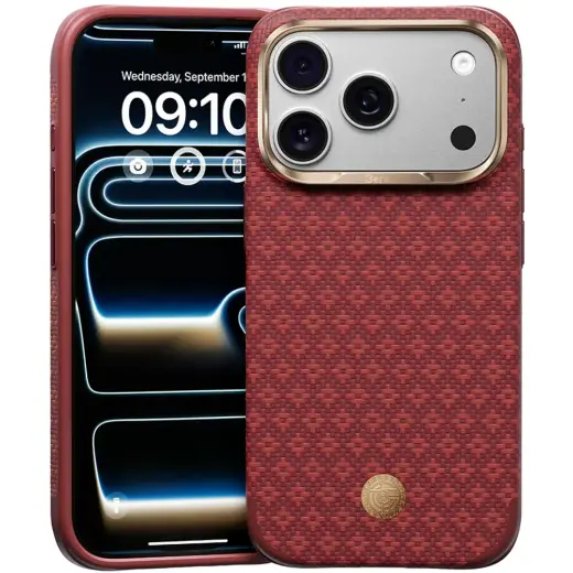 Benks ArmorGrid Edge X9 Air Navigator Kevlar Case (C.K.FL.AP.RD.X069) iP18 Pro/17 Pro Sawy Red