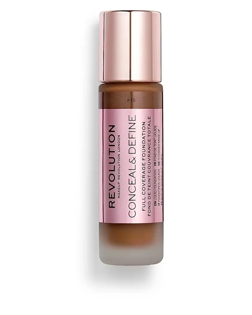 Makeup Revolution, Conceal & Define, Oil Free, Cream Foundation, F 15, 23 ml