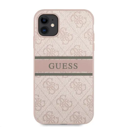 GUHCN614GDPI Guess PU 4G Printed Stripe Case for iPhone 11 Pink