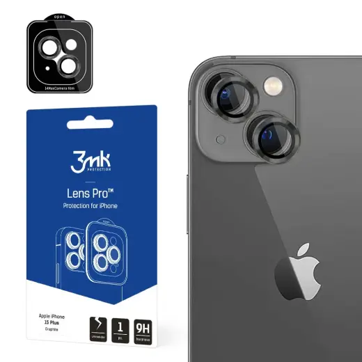 Apple iPhone 15 Plus - 3mk Lens Protection Pro Graphite screen protector