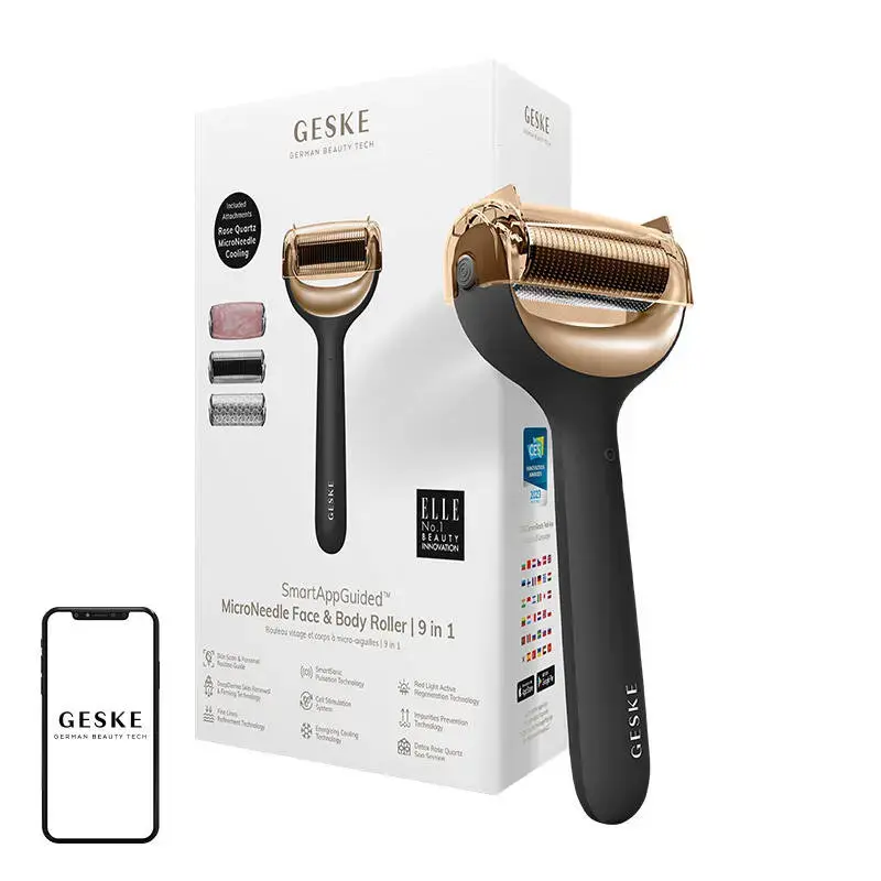 Micro Needle Face&Body Roller 9in1 Geske with APP (gray)