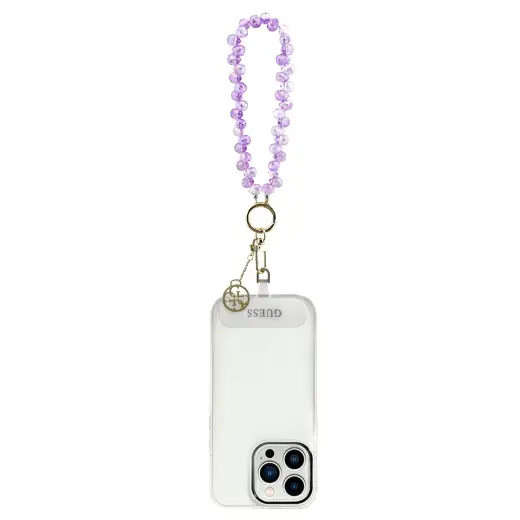 Guess Universal Wrist Strap Crystals 4G Charm Purple