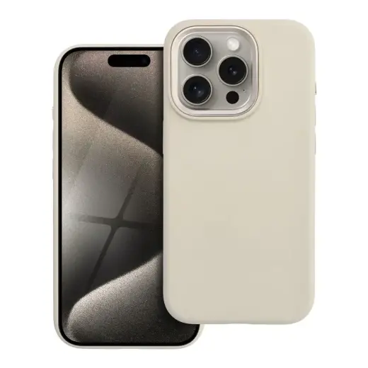 Forcell F-Protect Frame Premium maciņš ar MagSafe atbalstu telefonam iPhone 15 Pro bēšs