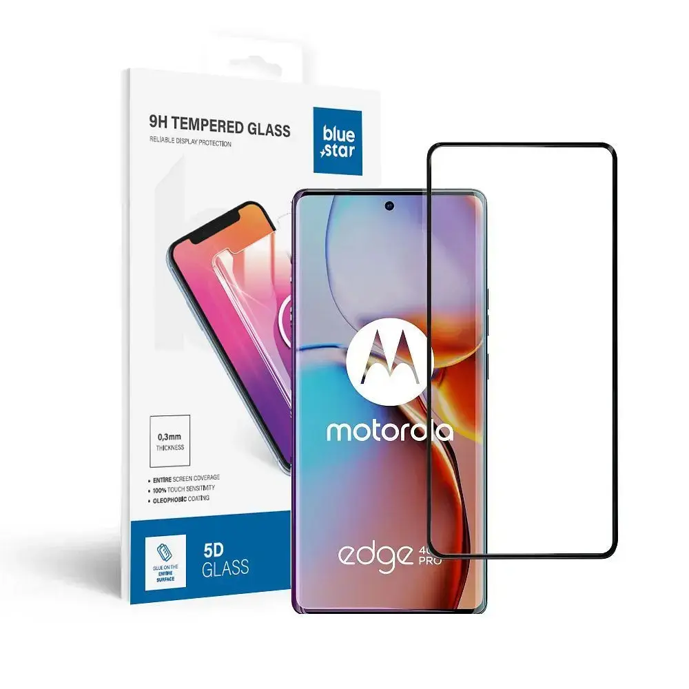Tempered glass to Motorola Edge 40 PRO Blue Star 5D black
