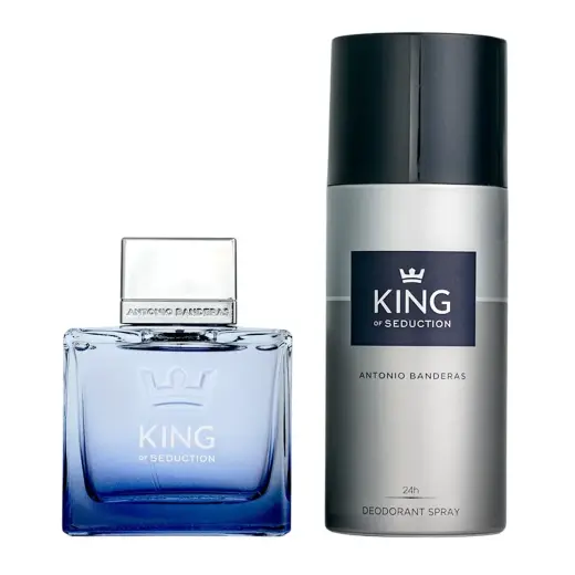Set Antonio Banderas: King of Seduction, Eau De Toilette, For Men, 100 ml + King of Seduction, Freshness, Deodorant Spray, For Men, 150 ml