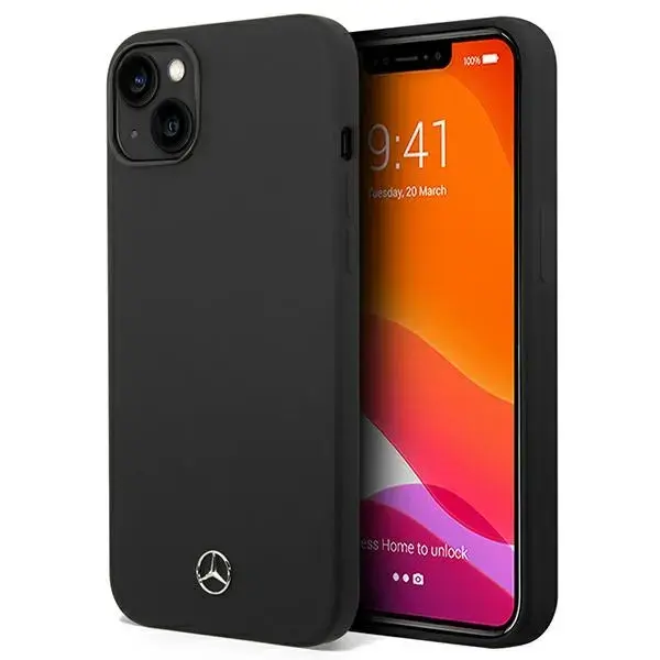 Mercedes Liquid Silicone Case for iPhone 14 Black