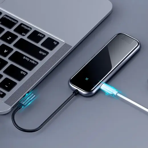 Baseus CAHUB-DZ0G 6 in 1 dok stacija priekš MacBook | HDMI | 3 x USB 3.0 | USB-C | RJ45