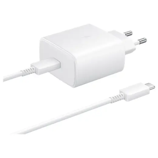 Samsung EP-TA845 reisilaadija | 45W | PD, QC | USB-C | koos USB-C kaabliga komplektis | valge