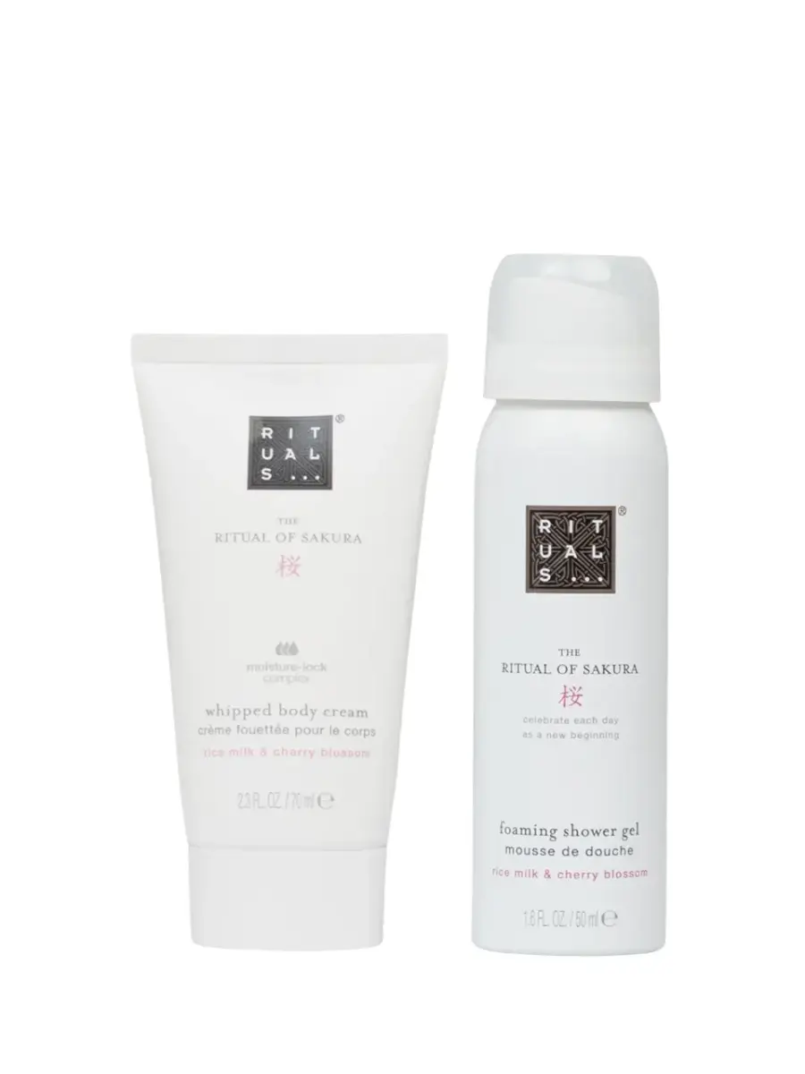 Set Rituals: The Ritual Of Sakura, Shower Mousse, 50 ml + The Ritual Of Sakura, Hydrating, Body Cream, 70 ml