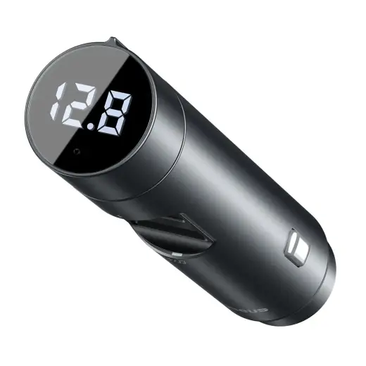 Baseus Energy Column FM Transmiter Bluetooth 5.0 car charger 2x USB 3.1A QC3.0 gray (CDNL000014)