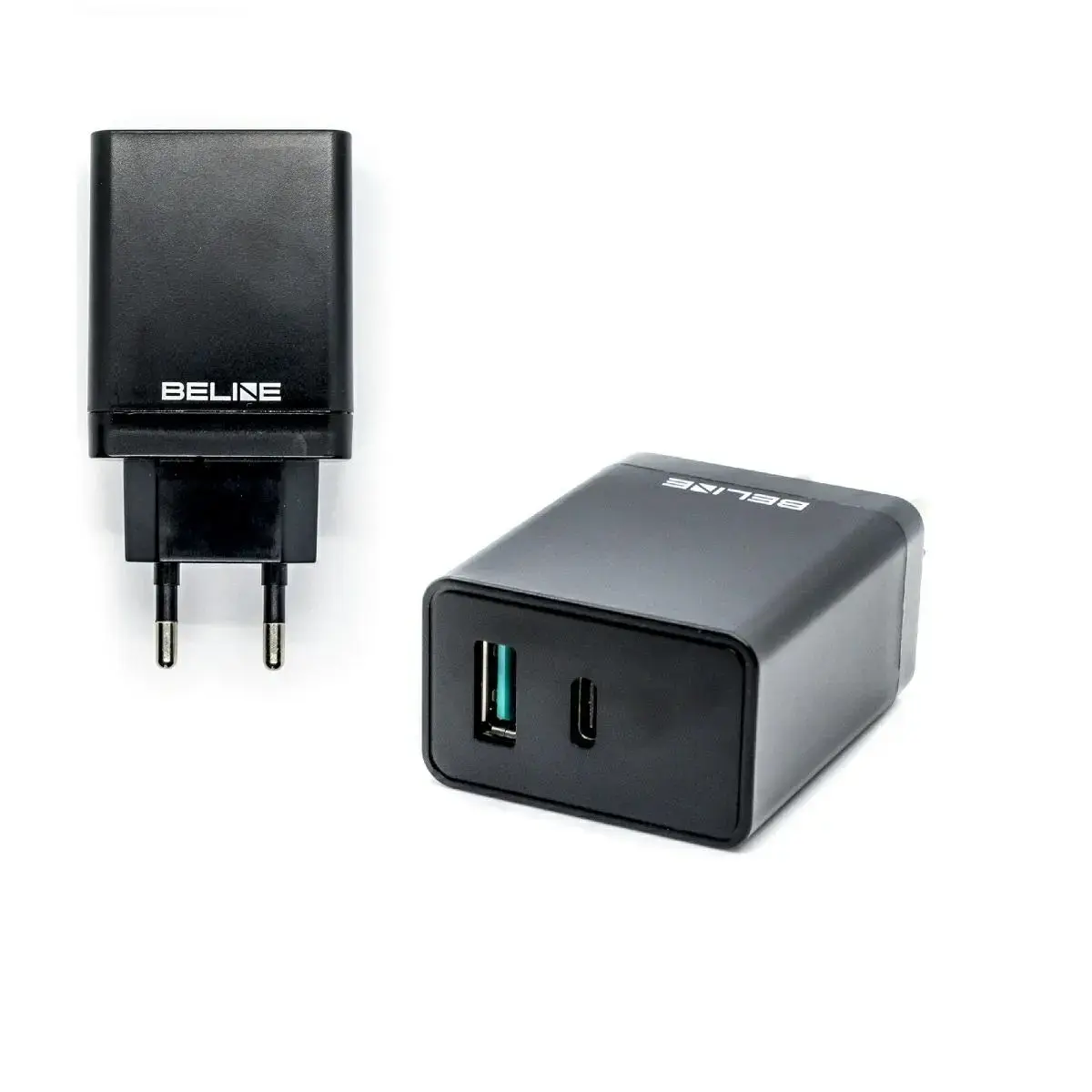 Beline tīkla lādētājs | 18W | USB-A, USB-C | melns