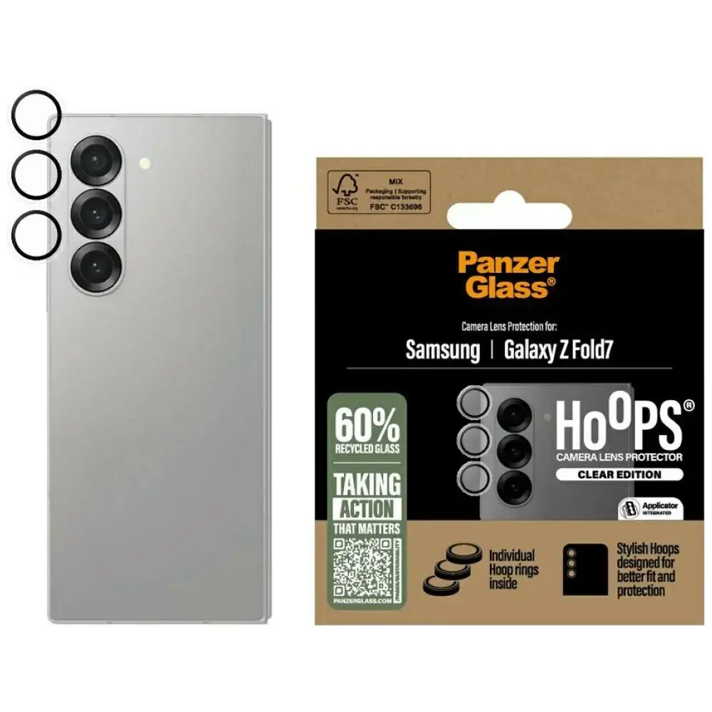 Tempered glass lens protector PanzerGlass Hoops for Samsung Galaxy Z Fold7