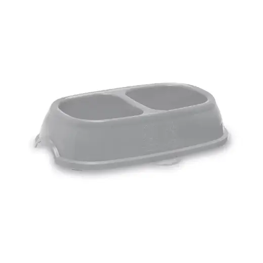 Barības bļoda Break 11 0,4+0,4L 28x17x6cm asorti pelēka/zila
