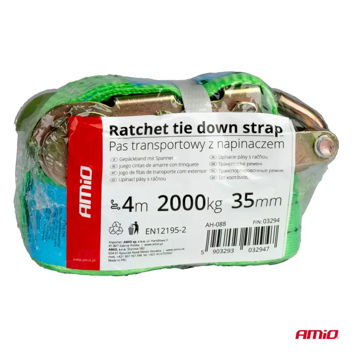 Ratchet tie down 2000kg 38mm 4m