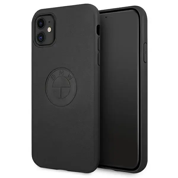 BMHCN61REELK BMW Signature Leather Embossed Logo Hard Case for iPhone 11 Black