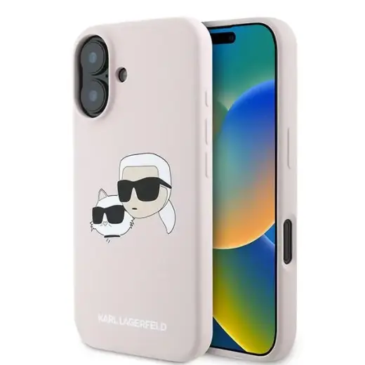 Karl Lagerfeld KLHMP16MSKCHPPLP iPhone16 Plus 6.7" różowy|pink hardcase Silicone Double Heads Print