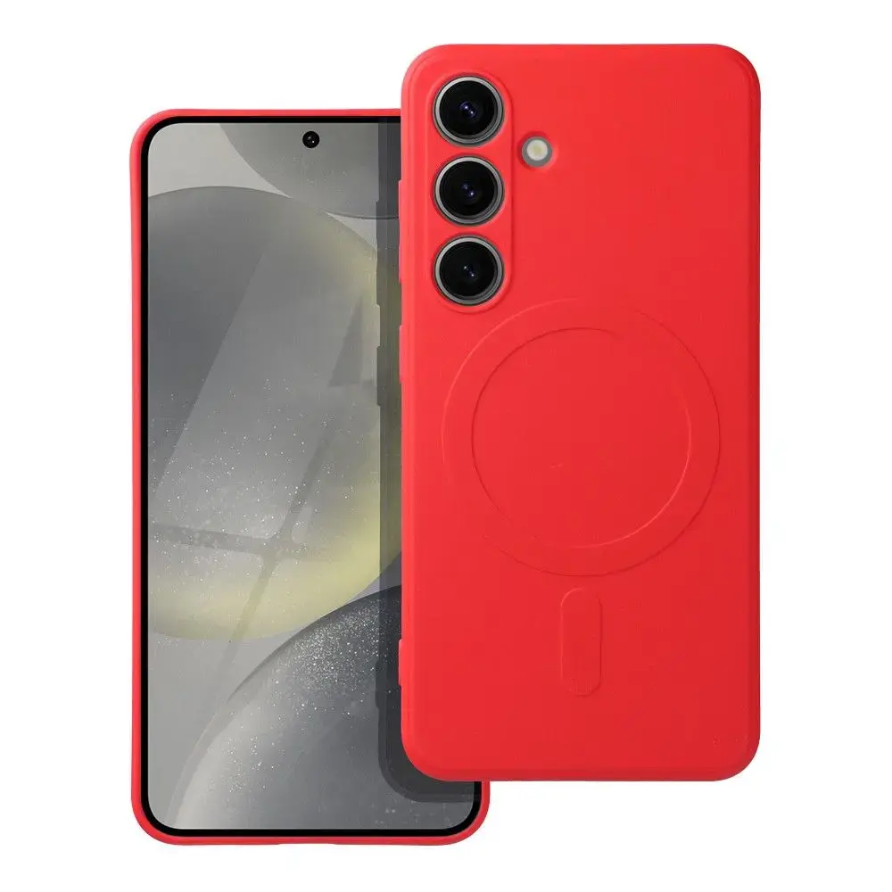 Silicone Mag Cover maciņš ar MagSafe atbalstu telefonam Samsung Galaxy A56 (A566) sarkans