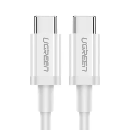 UGREEN US264 3-in-1 datu pārraides un uzlādes vads | USB-C uz USB-C, USB-A | 15W | 1m | balts