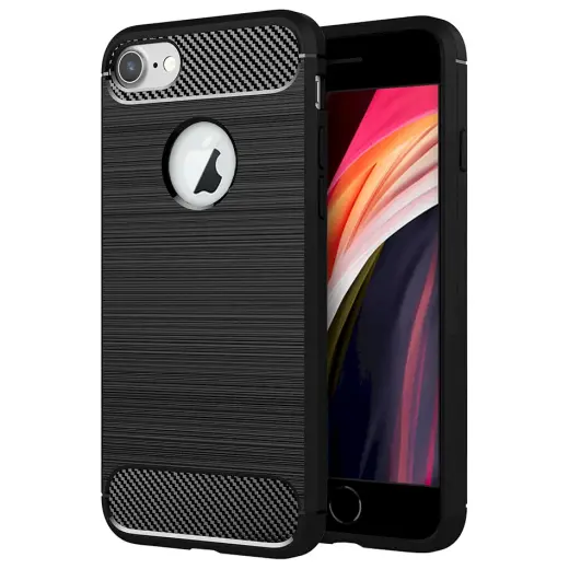 Fusion Trust Back Case Silikona Aizsargapvalks Priekš Apple iPhone 7 | 8 | SE 2020 Melns
