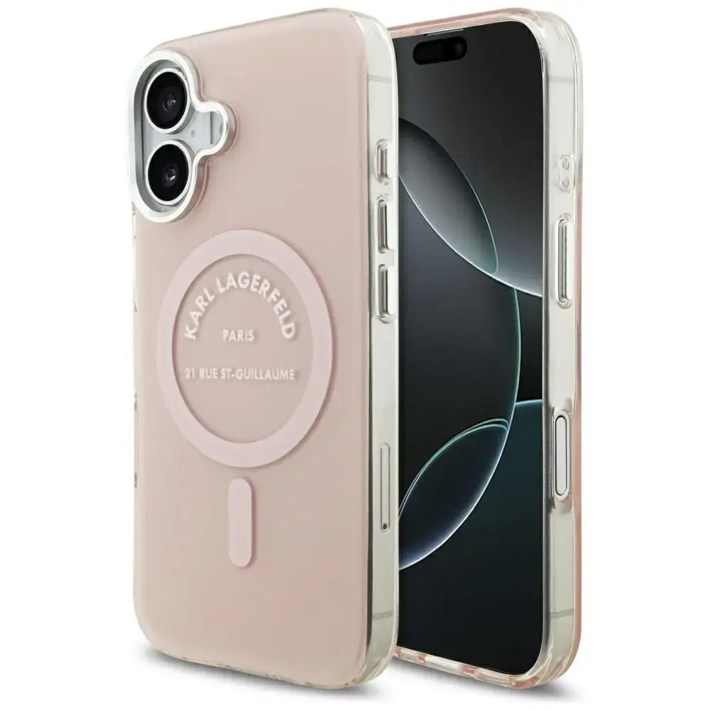Karl Lagerfeld IML Karl RSG Logo MagSafe Case for iPhone 17 Pink