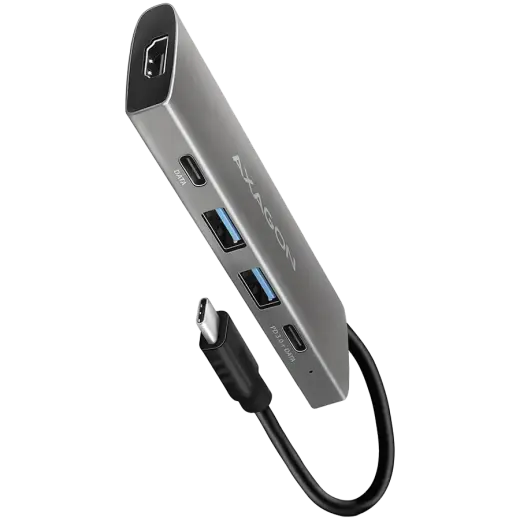 AXAGON HMC-5G2 2x USB-A + 2x USB-C + HDMI, USB-C 3.2 Gen 2 10Gbps hub, PD 60W, 13cm USB-C cable